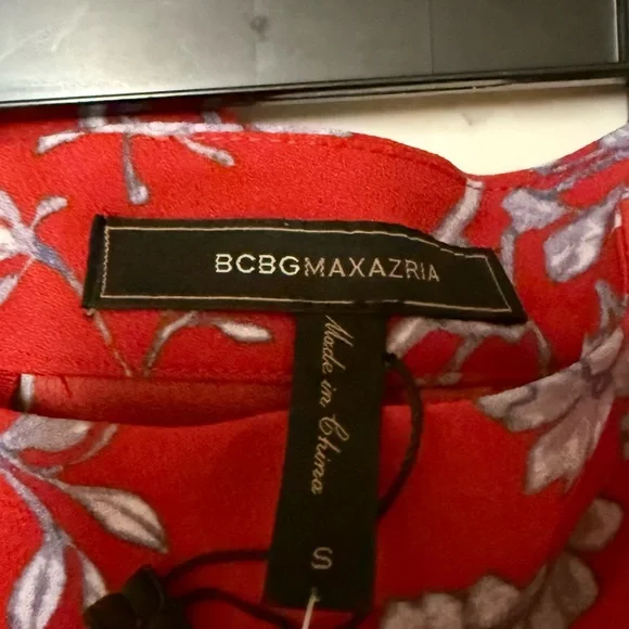 BCBGMAXAZRIA Wide-Leg Floral Pants – Red | New - Picture 6 of 8